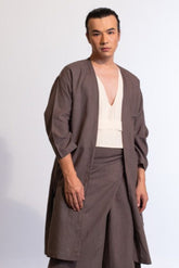 Fuyou Jacket In Linen (Dark Grey) / Unisex