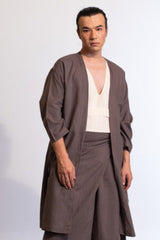 Fuyou Jacket In Linen (Dark Grey) / Unisex