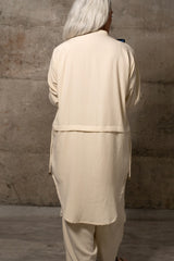 Shirayuki Long Asymmetrical Shirt with Balloon pants in Linen