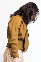 Matsu Asymetrical Shirt In Crepe Georgette / Unisex