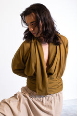 Matsu Asymetrical Shirt In Crepe Georgette / Unisex