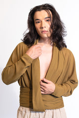 Matsu Asymetrical Shirt In Crepe Georgette / Unisex