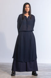 Ajisai-Zu Pants In Tropical With Attached Skirt In Georgette