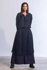 Ajisai-Zu Pants In Tropical With Attached Skirt In Georgette