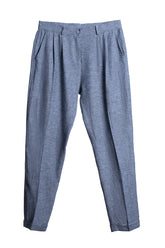 Kujyaku Pants In Linen (Blue)