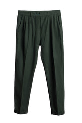 Kujyaku Pants In Linen (Dark Green)