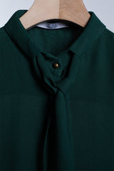 Hanakotoba Shirt in Georgette (Dark green)