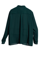 Hanakotoba Shirt in Georgette (Dark green)
