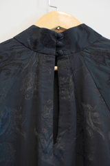 Icho Shirt in Black Self Print Georgette