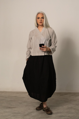 Suzuran Kimono style shirt in a fine linen weave