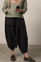 Ichirinso balloon pants in charcoal stonewash