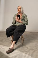 Ichirinso balloon pants in charcoal stonewash