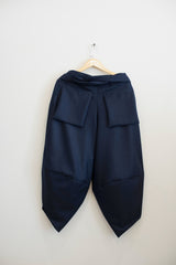 Ichirinso balloon pants in dark blue wool suiting