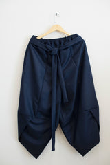 Ichirinso balloon pants in dark blue wool suiting