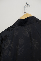 Icho Shirt in Black Self Print Georgette