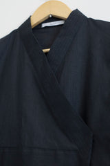 Shobu shirt/jacket in black pure cotton