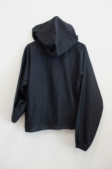 Hachi Hooded Shirt in Black Linen