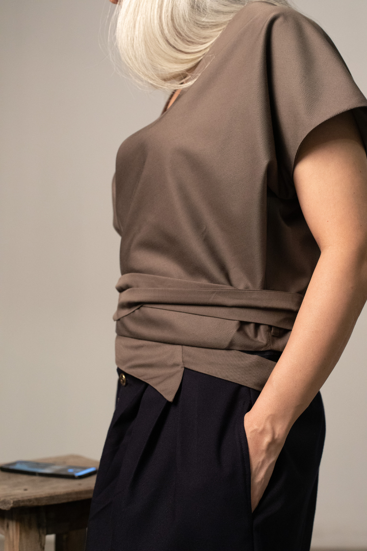 KAIDO balloon pants in dark blue woolen suiting