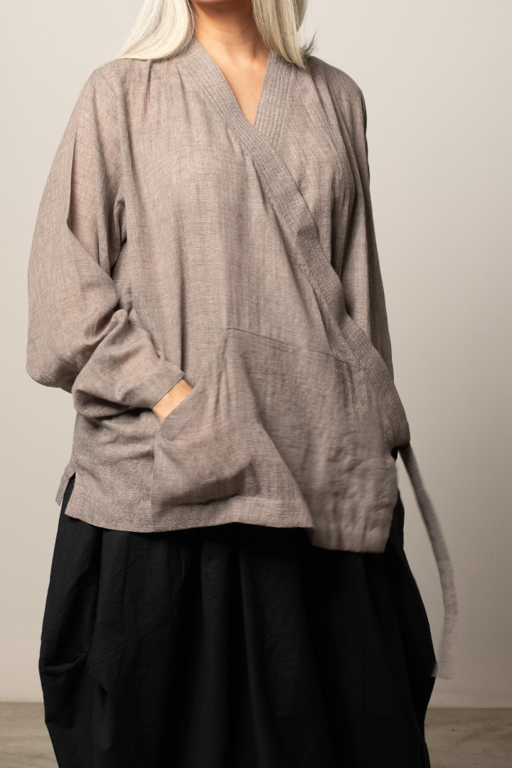 Shobu Kimono style wrap shirt