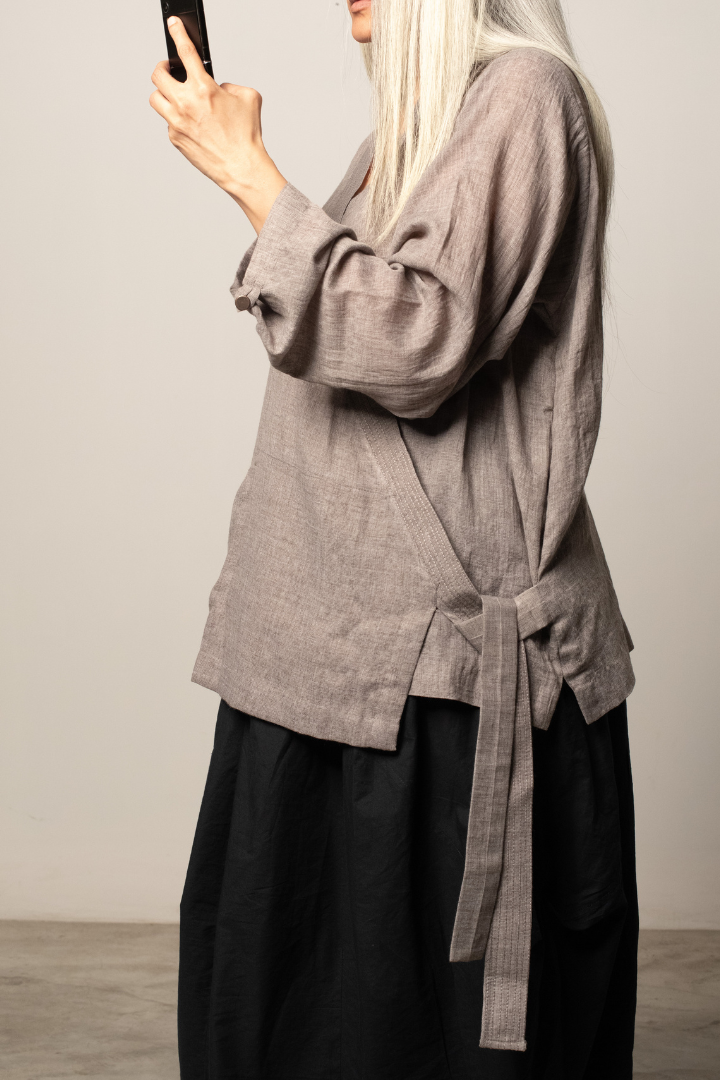 Shobu Kimono style wrap shirt