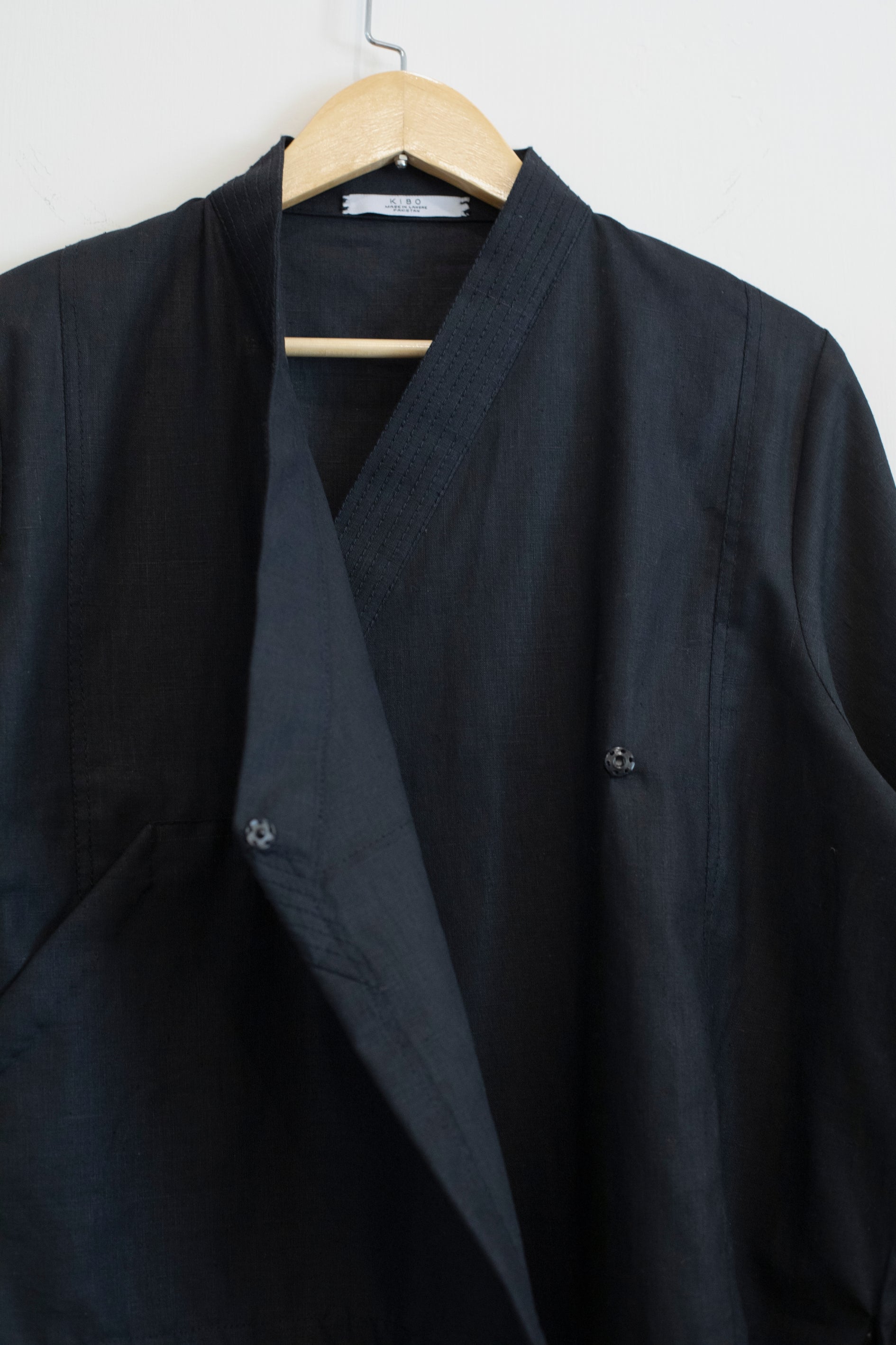 Shobu shirt/jacket in black pure cotton
