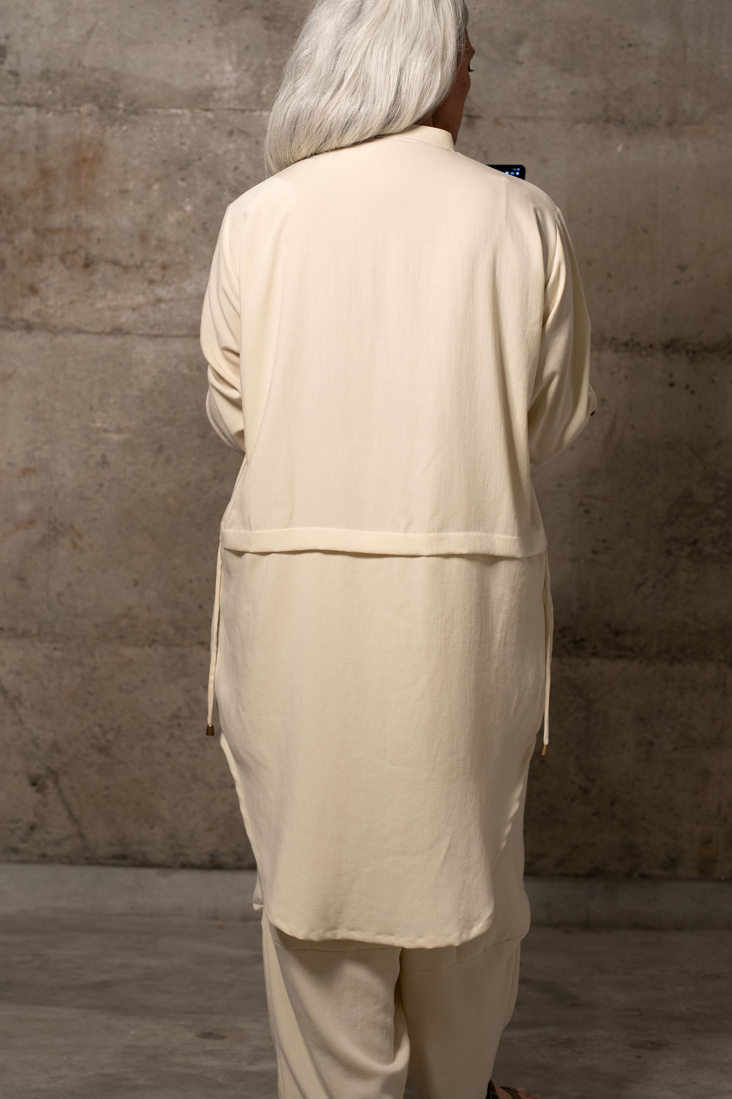Shirayuki Long Asymmetrical Shirt with Balloon pants in Linen