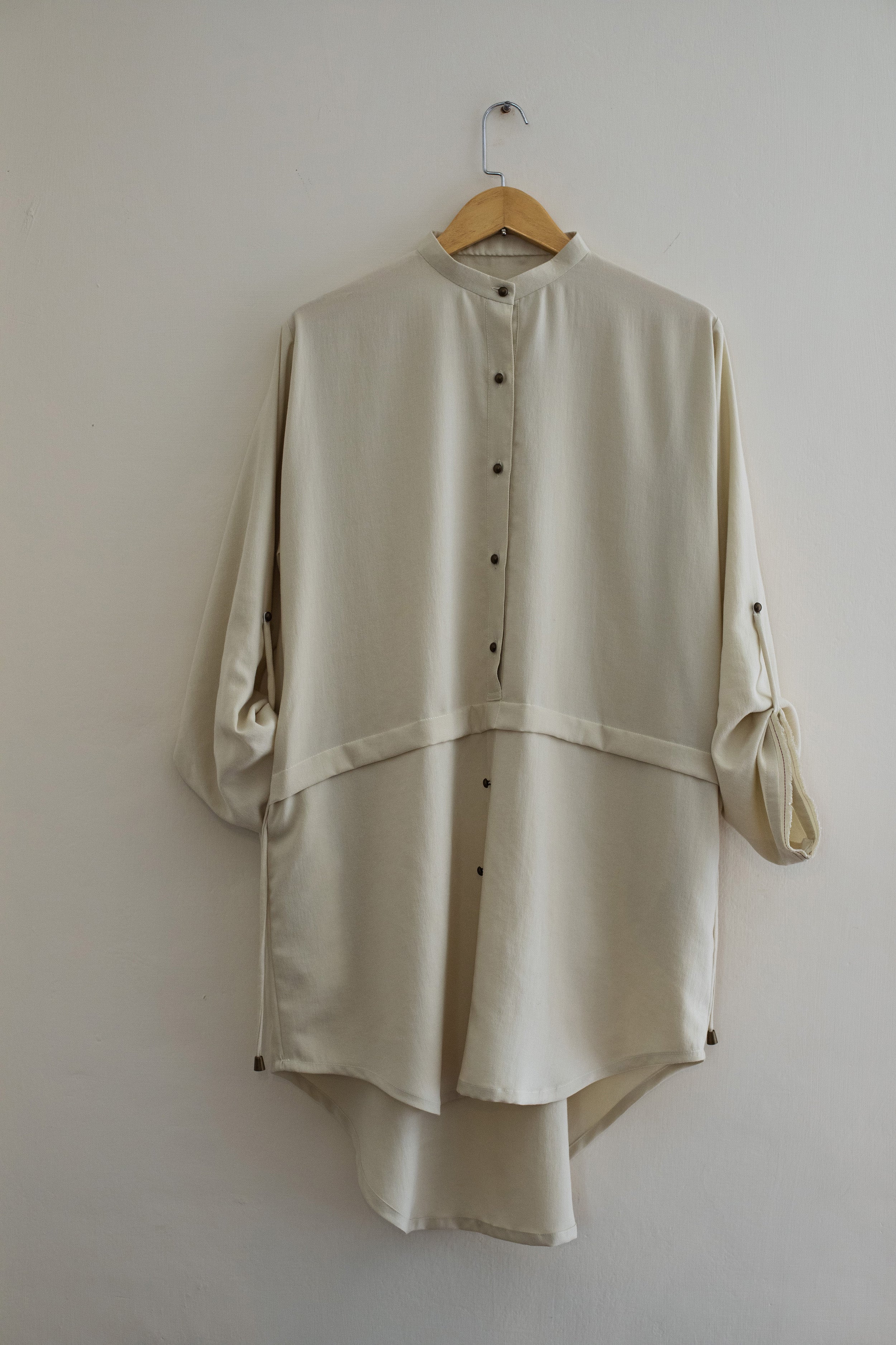 Shirayuki Long Asymmetrical Shirt with Balloon pants in Linen