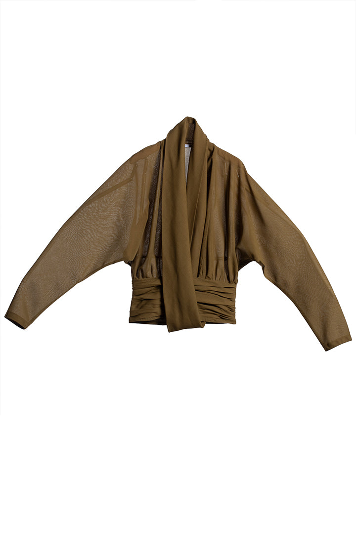 Matsu Asymetrical Shirt In Crepe Georgette / Unisex