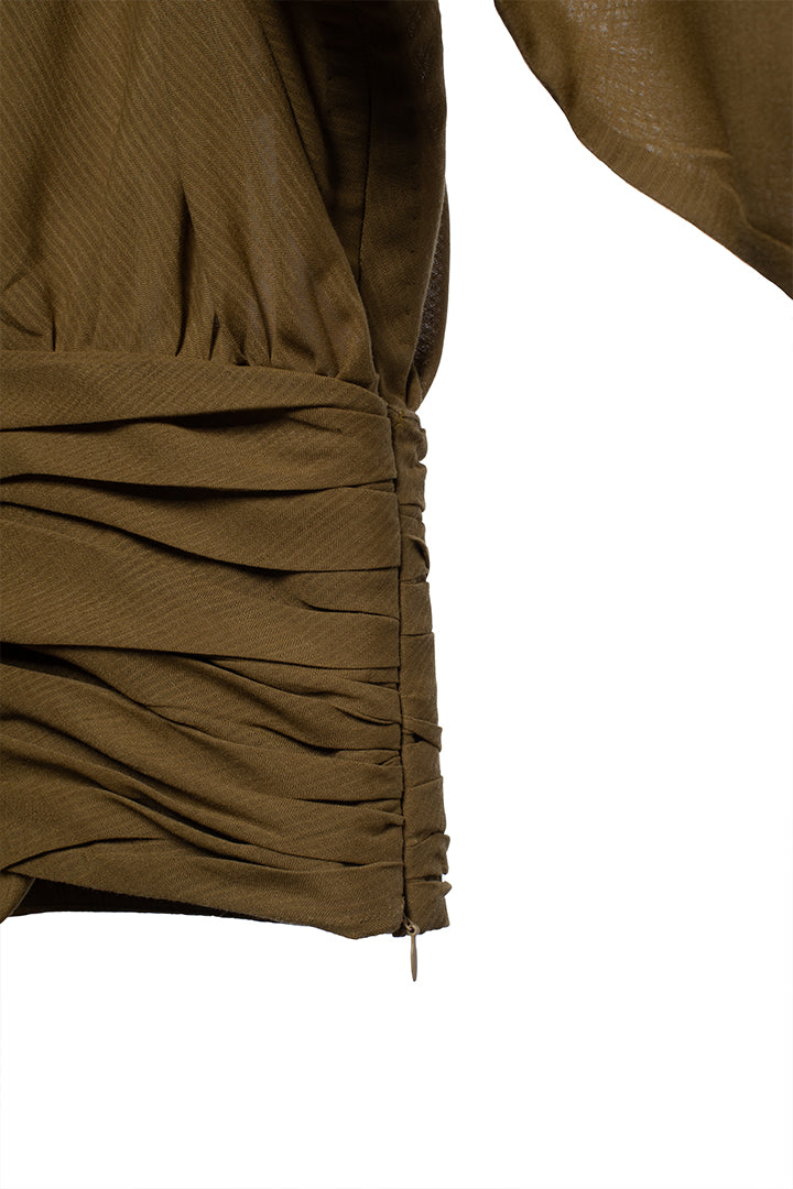 Matsu Asymetrical Shirt In Crepe Georgette / Unisex