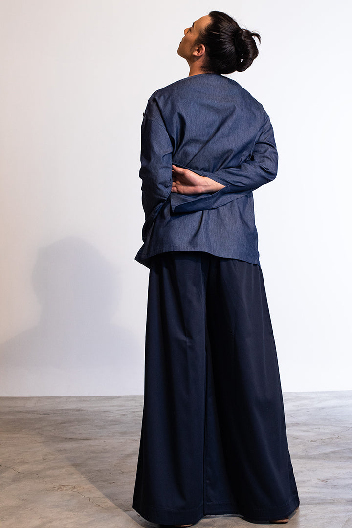 Mugi Shirt In Denim effect cotton
