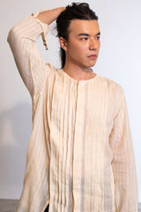Uzura Long Shirt In Fine Cotton / Unisex