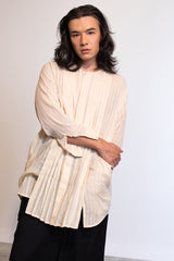 Uzura Long Shirt In Fine Cotton / Unisex