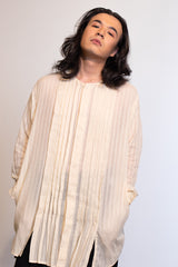 Uzura Long Shirt In Fine Cotton / Unisex