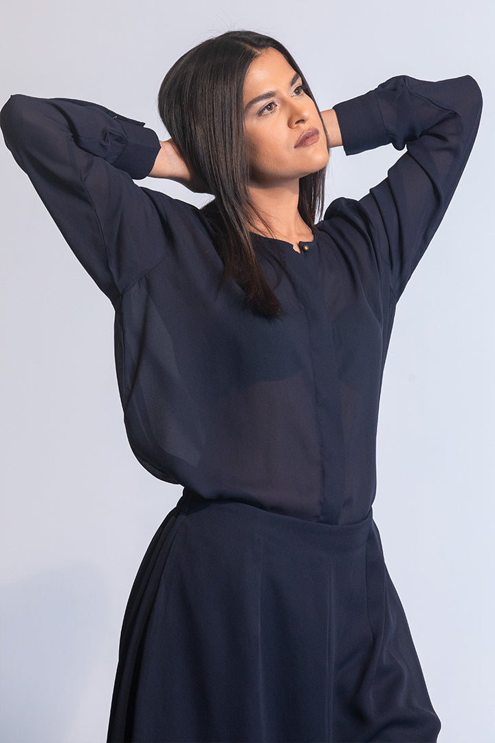 Ajuga Shirt In Georgette