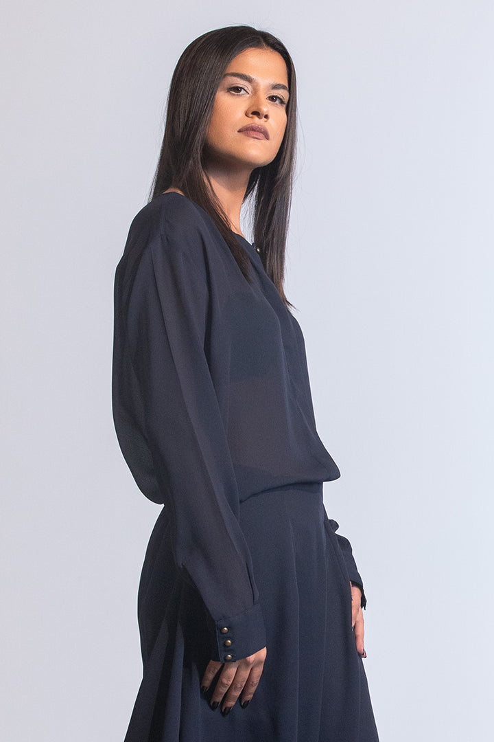 Ajuga Shirt In Georgette