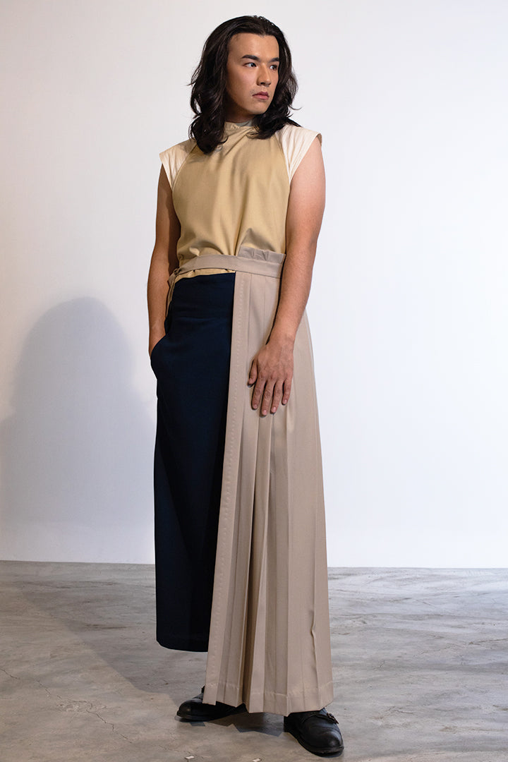 Shidare Half Wrap In Beige Tropical / Unisex