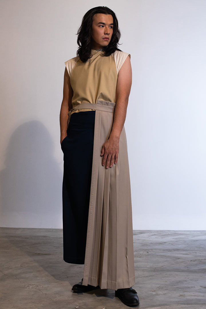 Shidare Half Wrap In Beige Tropical / Unisex